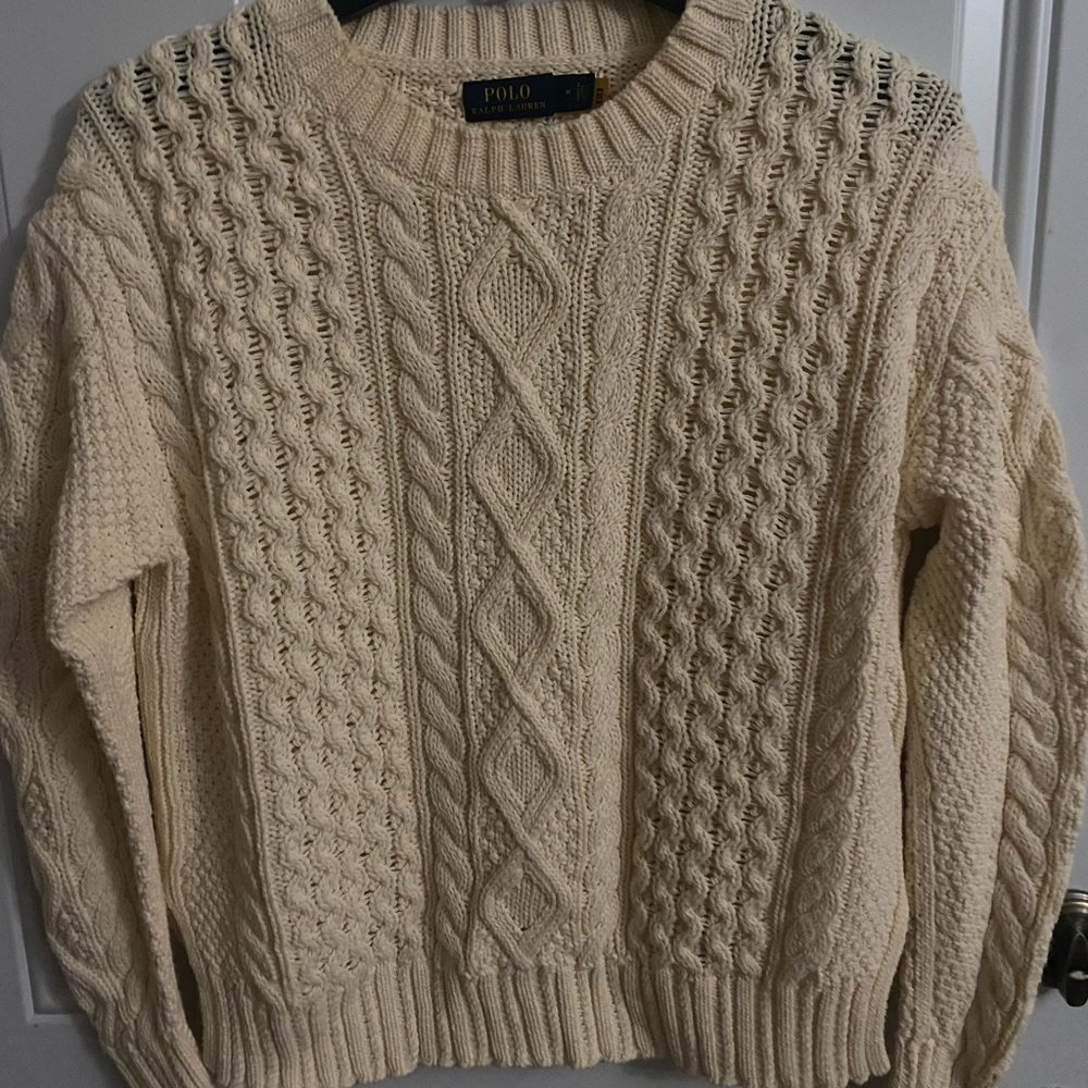 Polo Cream Cable Knit Sweater